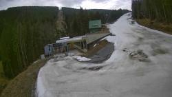 Modrá sjezdovka - dojezd k lanové dráze