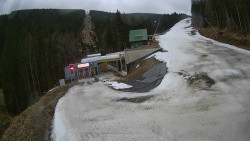 Modrá sjezdovka - dojezd k lanové dráze