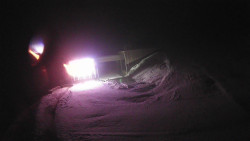 Modrá sjezdovka - dojezd k lanové dráze