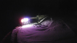 Modrá sjezdovka - dojezd k lanové dráze