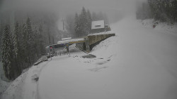 Modrá sjezdovka - dojezd k lanové dráze