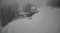 Modrá sjezdovka - dojezd k lanové dráze