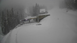 Modrá sjezdovka - dojezd k lanové dráze