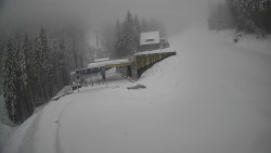 Modrá sjezdovka - dojezd k lanové dráze