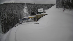 Modrá sjezdovka - dojezd k lanové dráze