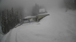 Modrá sjezdovka - dojezd k lanové dráze