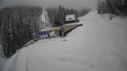 Modrá sjezdovka - dojezd k lanové dráze