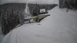 Modrá sjezdovka - dojezd k lanové dráze