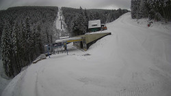 Modrá sjezdovka - dojezd k lanové dráze