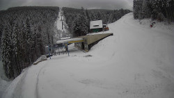 Modrá sjezdovka - dojezd k lanové dráze