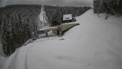 Modrá sjezdovka - dojezd k lanové dráze