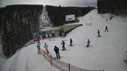 Modrá sjezdovka - dojezd k lanové dráze