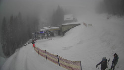 Modrá sjezdovka - dojezd k lanové dráze