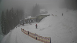 Modrá sjezdovka - dojezd k lanové dráze