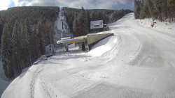 Modrá sjezdovka - dojezd k lanové dráze