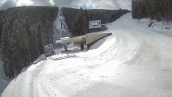 Modrá sjezdovka - dojezd k lanové dráze