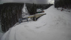 Modrá sjezdovka - dojezd k lanové dráze