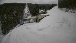 Modrá sjezdovka - dojezd k lanové dráze