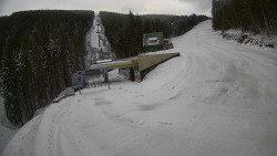 Modrá sjezdovka - dojezd k lanové dráze