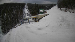 Modrá sjezdovka - dojezd k lanové dráze