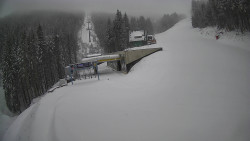 Modrá sjezdovka - dojezd k lanové dráze