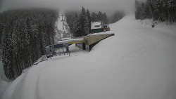 Modrá sjezdovka - dojezd k lanové dráze