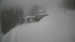 Modrá sjezdovka - dojezd k lanové dráze