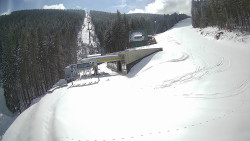 Modrá sjezdovka - dojezd k lanové dráze