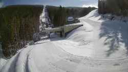 Modrá sjezdovka - dojezd k lanové dráze