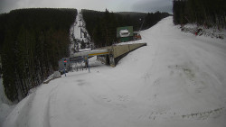 Modrá sjezdovka - dojezd k lanové dráze