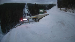 Modrá sjezdovka - dojezd k lanové dráze