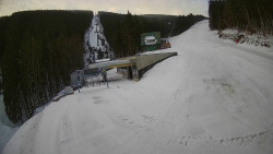 Modrá sjezdovka - dojezd k lanové dráze