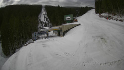 Modrá sjezdovka - dojezd k lanové dráze