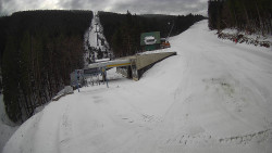 Modrá sjezdovka - dojezd k lanové dráze