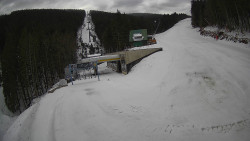 Modrá sjezdovka - dojezd k lanové dráze