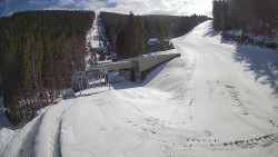 Modrá sjezdovka - dojezd k lanové dráze