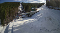 Modrá sjezdovka - dojezd k lanové dráze