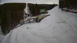 Modrá sjezdovka - dojezd k lanové dráze