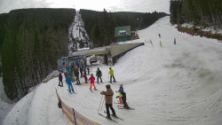 Modrá sjezdovka - dojezd k lanové dráze