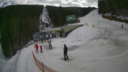 Modrá sjezdovka - dojezd k lanové dráze