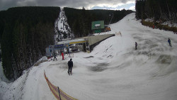 Modrá sjezdovka - dojezd k lanové dráze