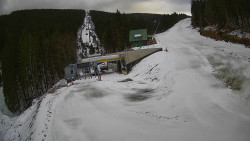 Modrá sjezdovka - dojezd k lanové dráze