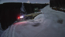 Modrá sjezdovka - dojezd k lanové dráze