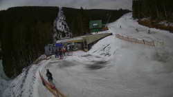 Modrá sjezdovka - dojezd k lanové dráze