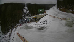 Modrá sjezdovka - dojezd k lanové dráze