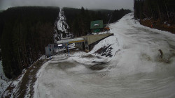 Modrá sjezdovka - dojezd k lanové dráze