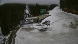 Modrá sjezdovka - dojezd k lanové dráze