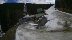 Modrá sjezdovka - dojezd k lanové dráze