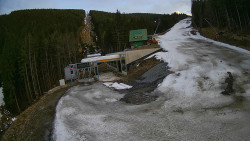 Modrá sjezdovka - dojezd k lanové dráze