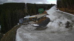 Modrá sjezdovka - dojezd k lanové dráze